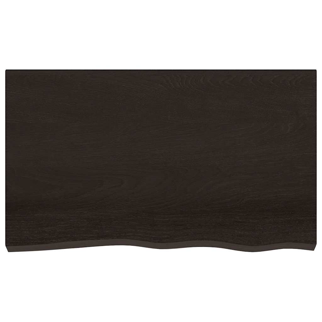 Tampo de mesa 100x60x(2-6) cm carvalho tratado castanho-escuro