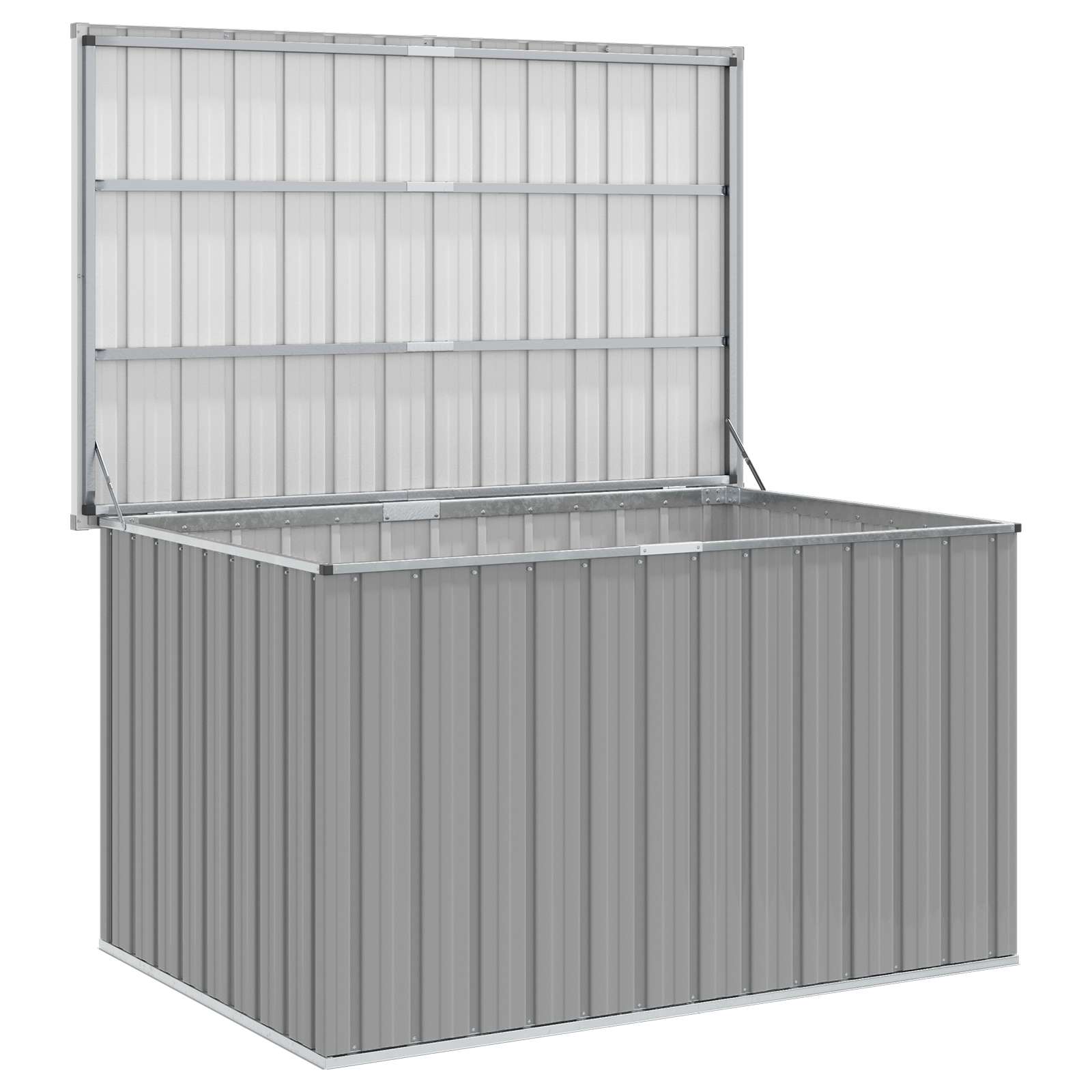 Caixa de arrumação para jardim 149x99x93 cm cinzento