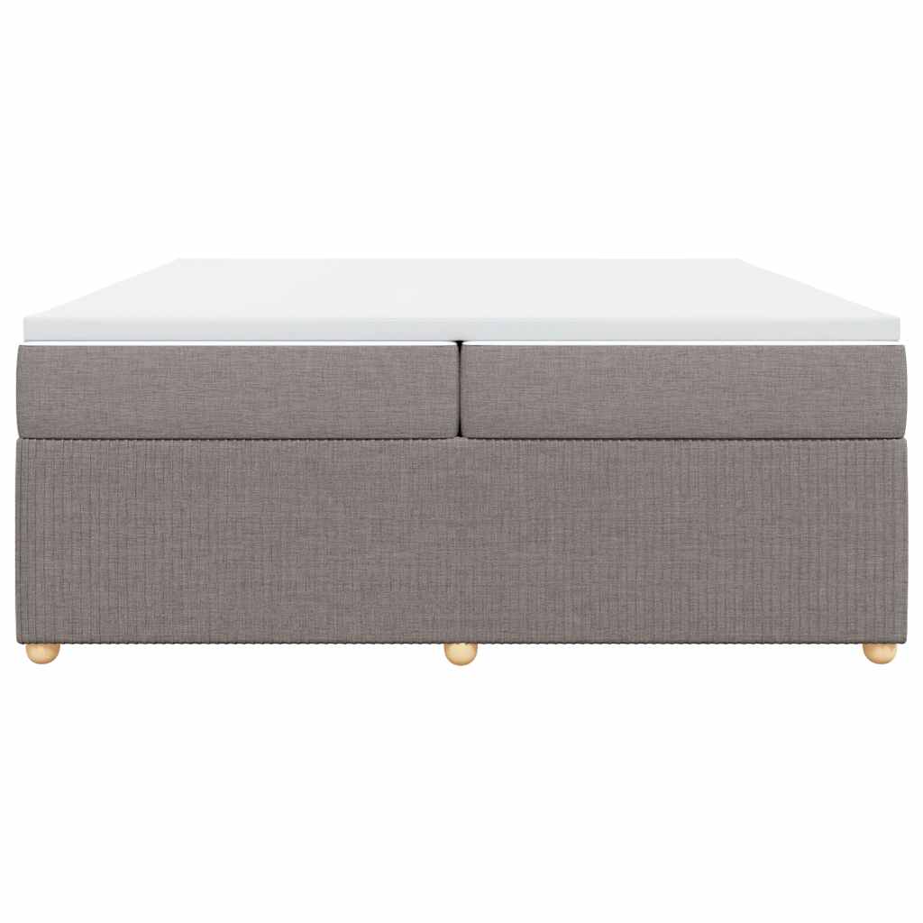 Cama com molas/colchão 200x200 cm tecido castanho-acinzentado