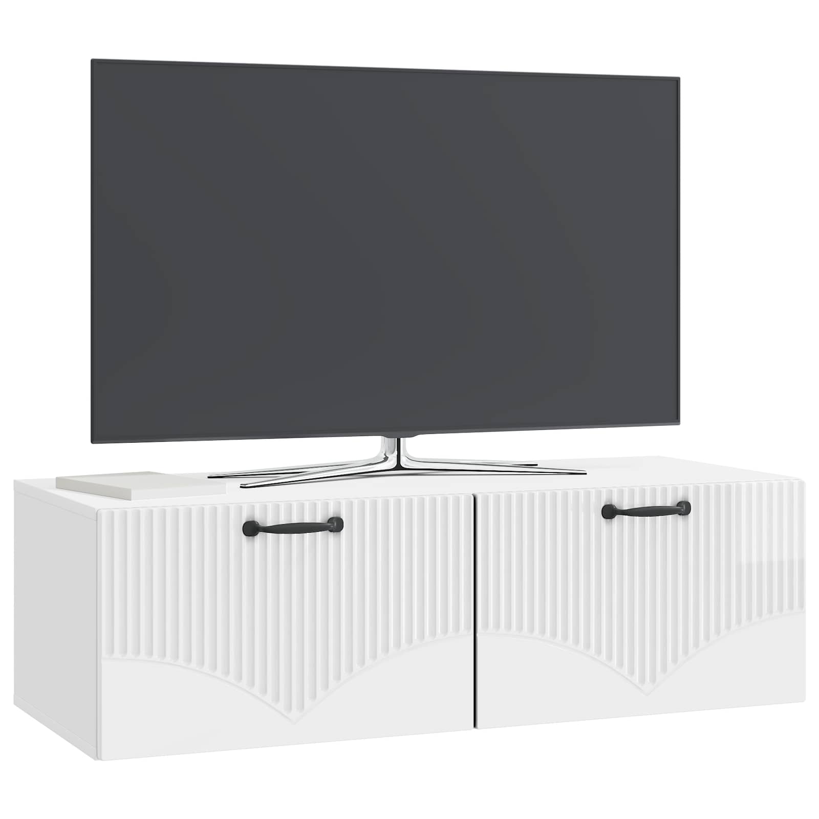 Gabinete de TV de parede branco brilhante 98 x 41 x 30 cm
