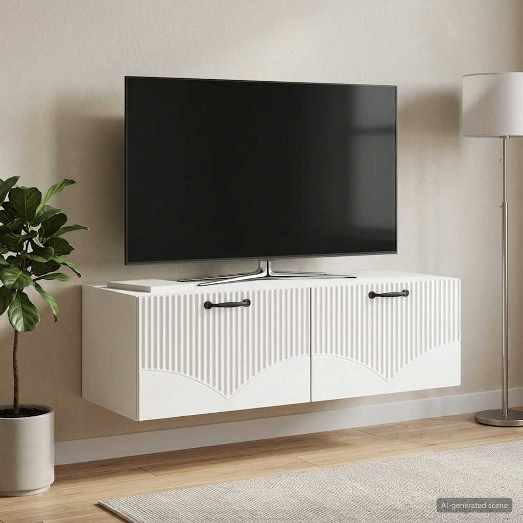 Gabinete de TV de parede branco brilhante 98 x 41 x 30 cm