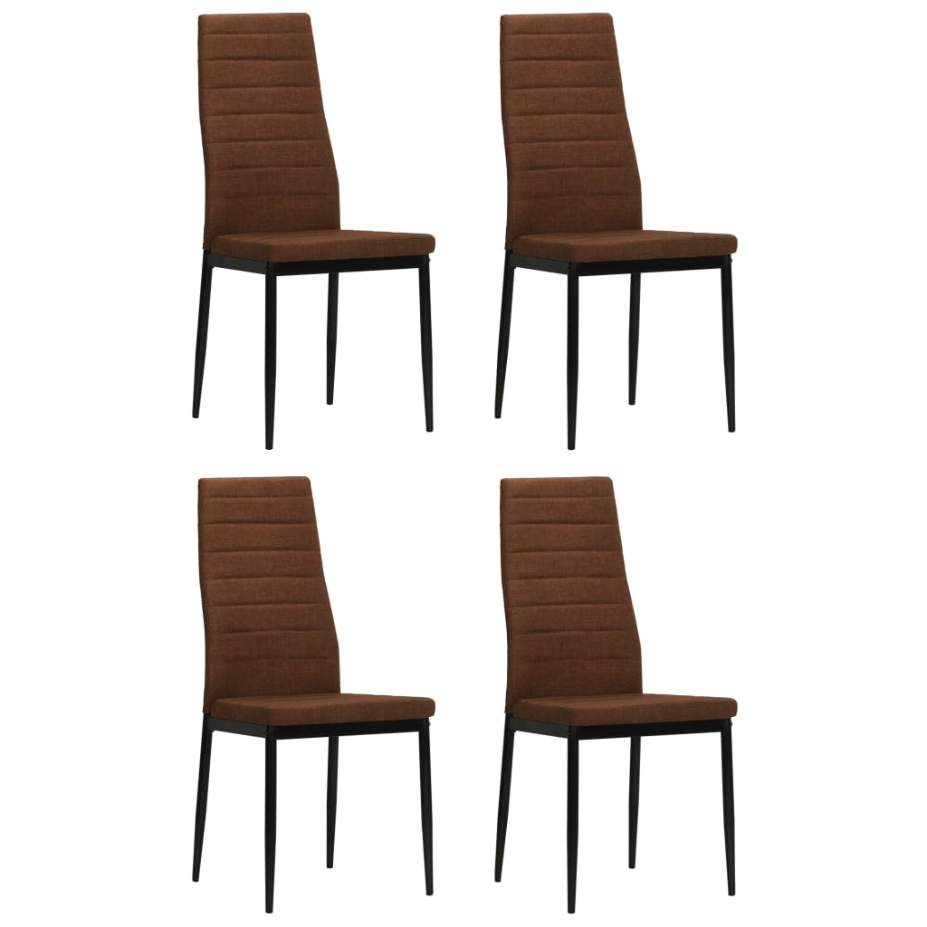 Cadeiras de jantar 4 pcs tecido castanho