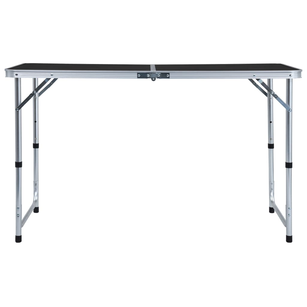 Mesa de campismo dobrável 120x60 cm alumínio cinzento
