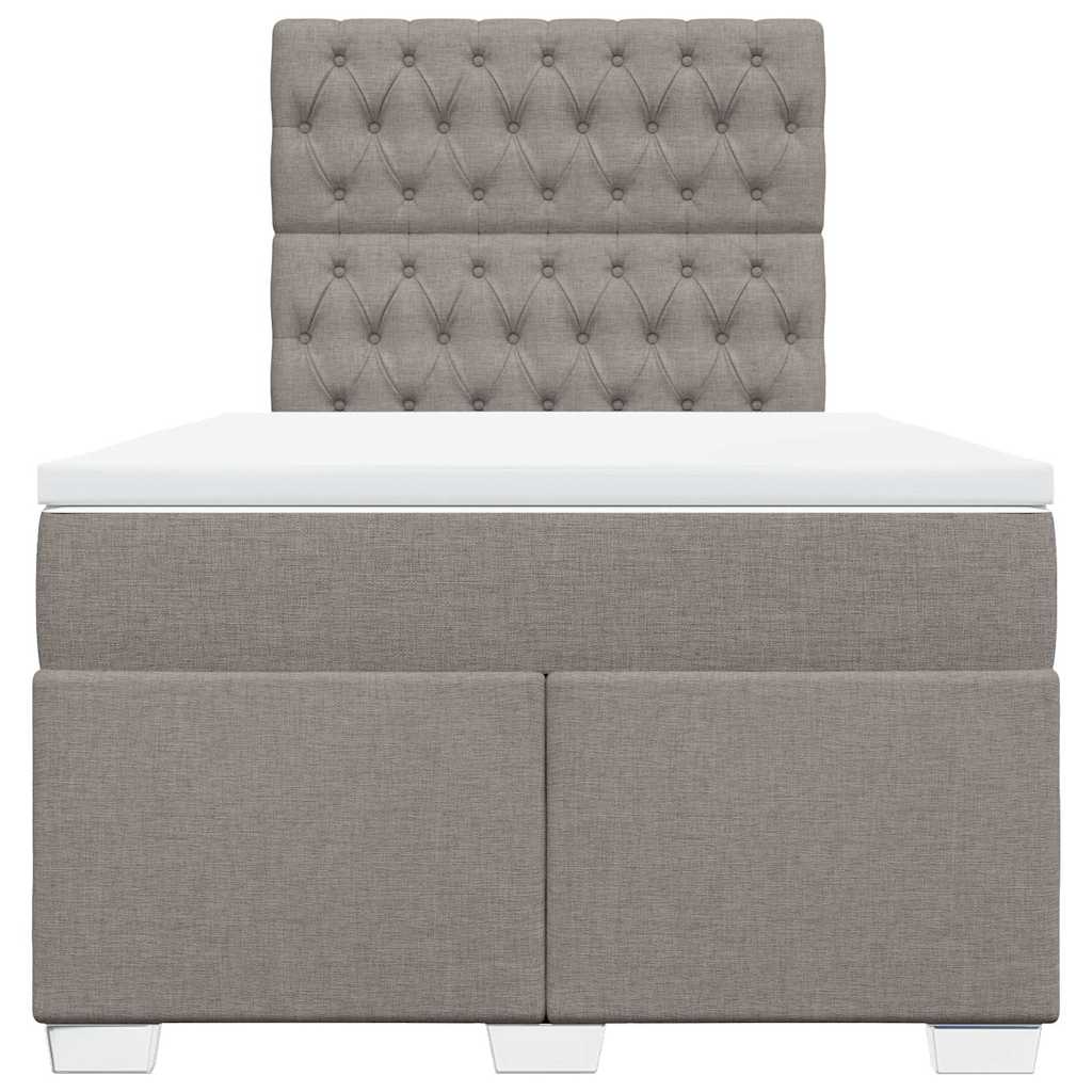 Cama boxspring c/ colchão 120x190cm tecido castanho-acinzentado