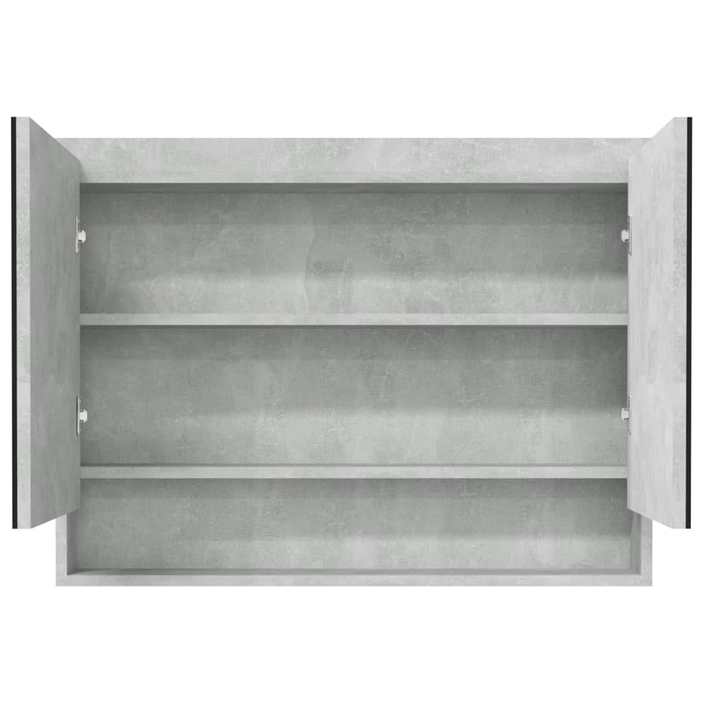 Armário espelhado p/ casa de banho 80x15x60cm MDF cinza cimento