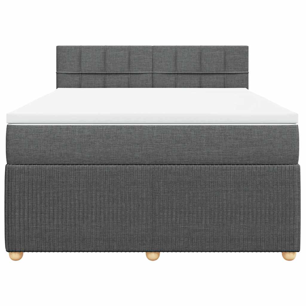 Cama com molas/colchão 160x200 cm tecido cinzento-escuro