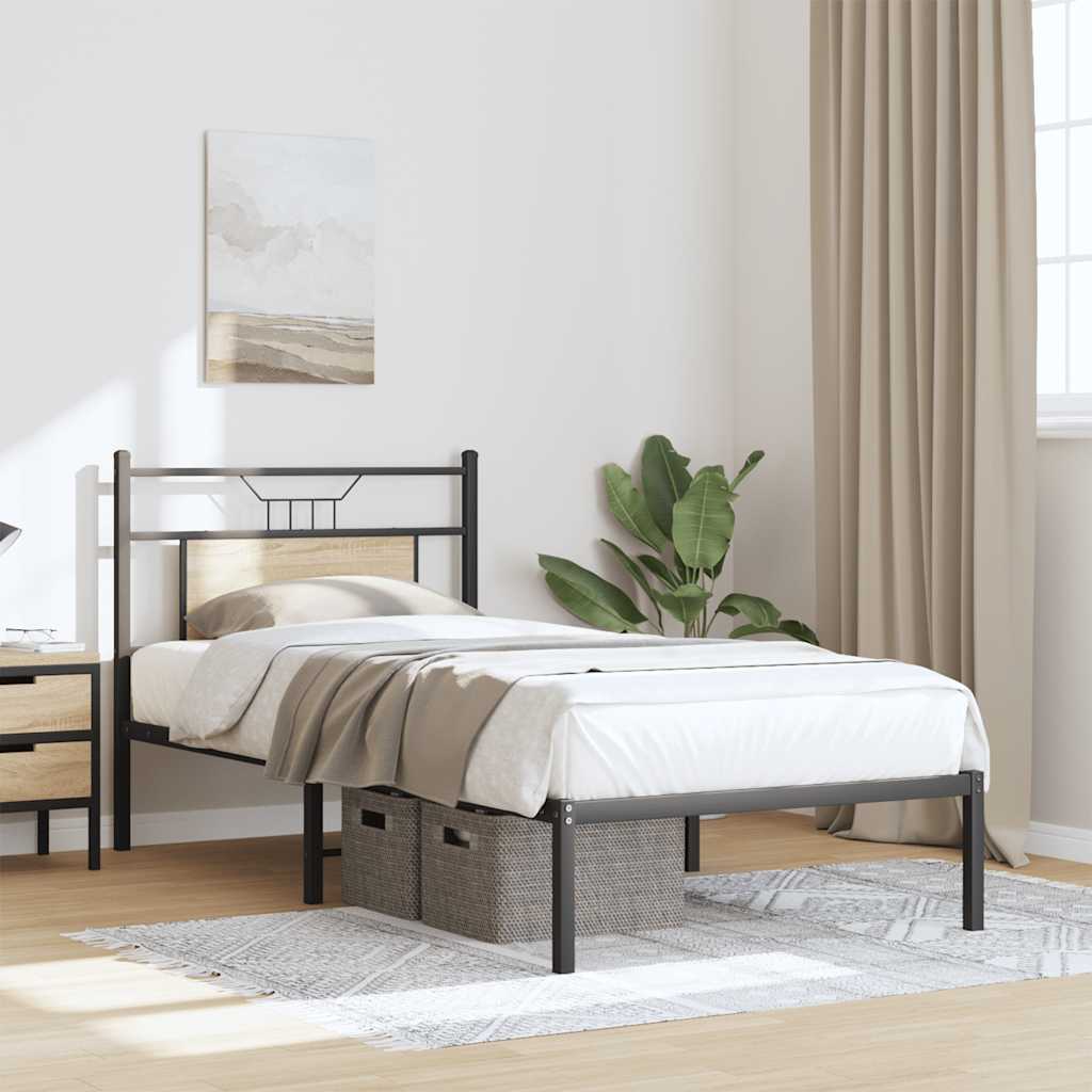 Estrutura cama s/ colchão derivados de madeira carvalho sonoma