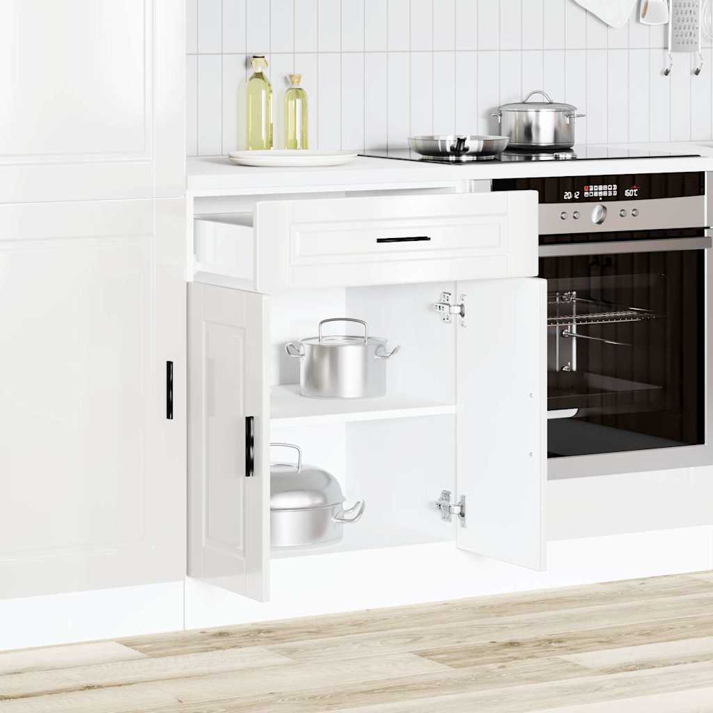 Armário base cozinha porto derivados madeira branco brilhante