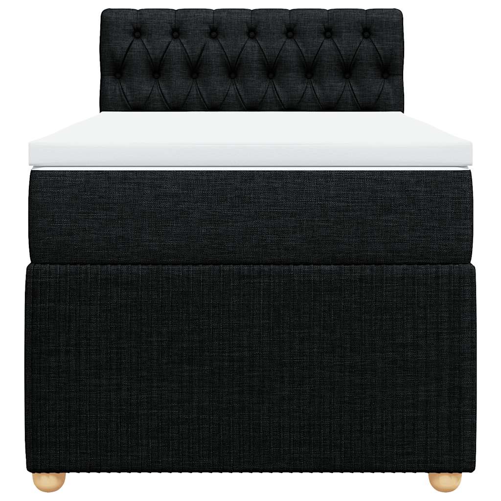 Cama com molas/colchão 100x200 cm tecido preto