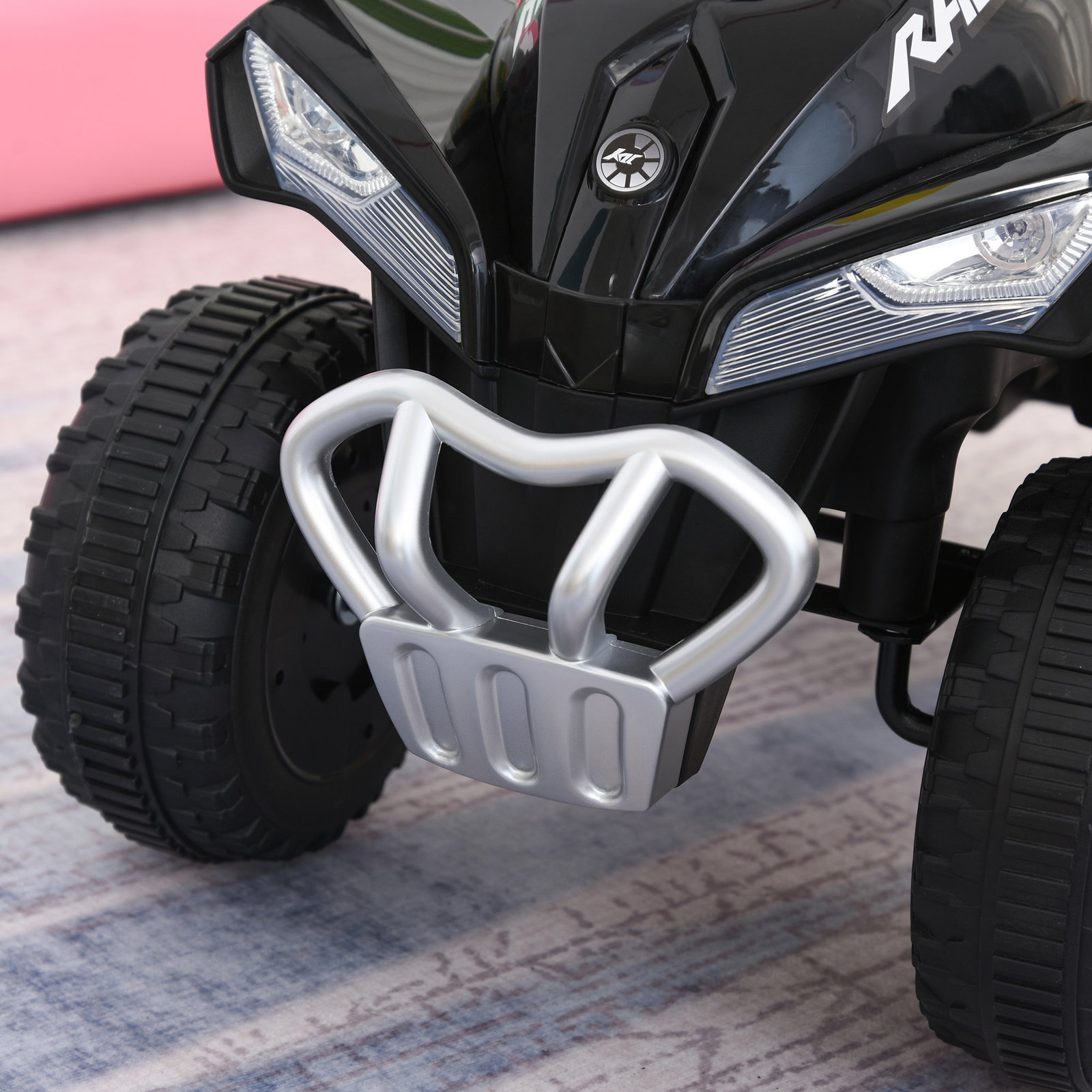 Quadriciclo para crianças carro andador infantil com luzes e música desenho inovador carga 20kg 67,5x38x44 cm preto