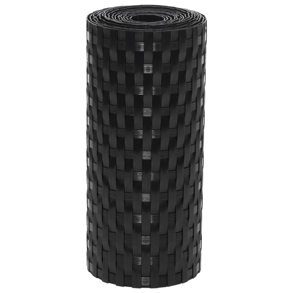 Telas de varanda 10 pcs 255x19 cm vime PE preto