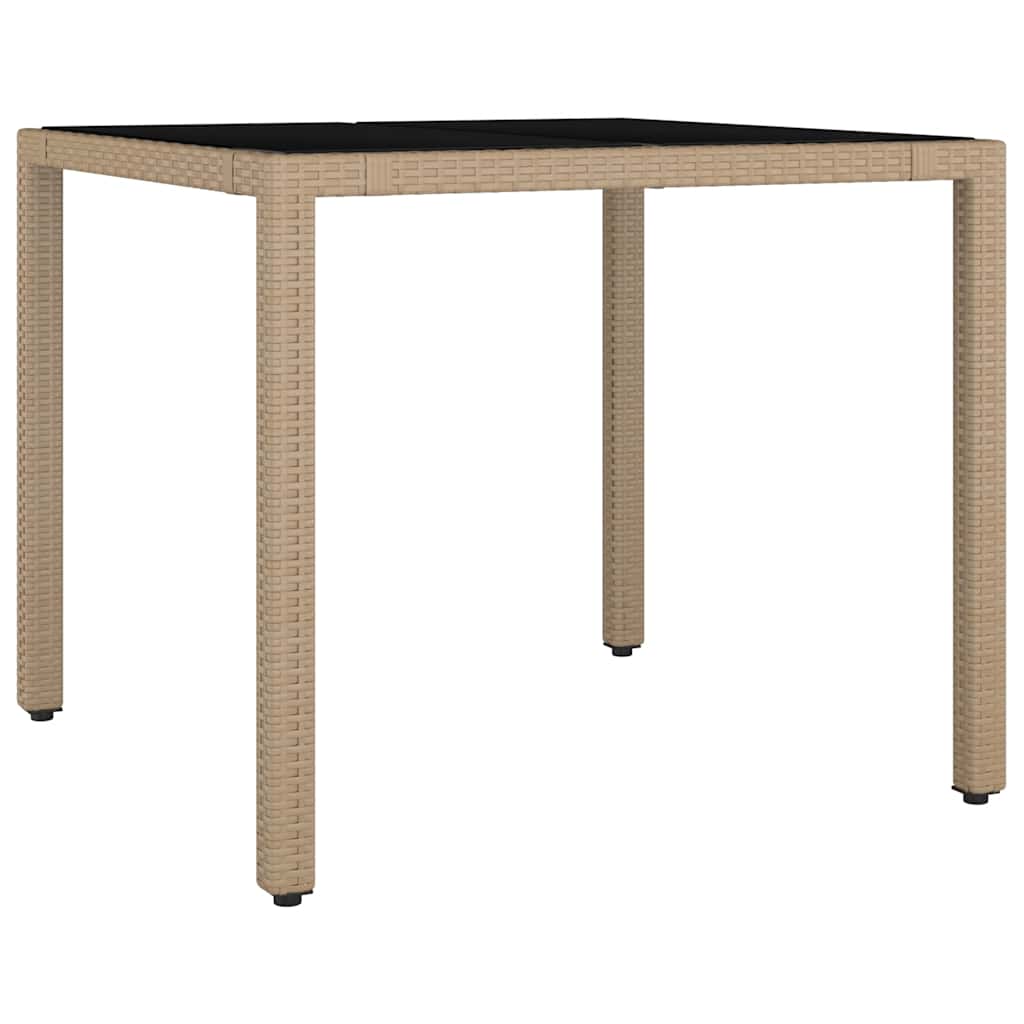 5 Pcs conjunto de bistrô para jardim c/ almofadões vime PE bege