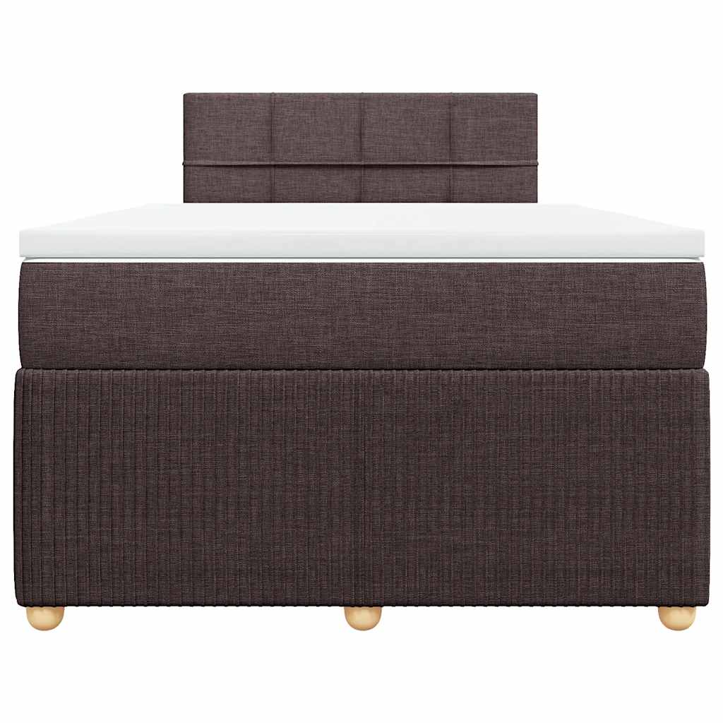 Cama boxspring com colchão 120x190 cm tecido castanho-escuro