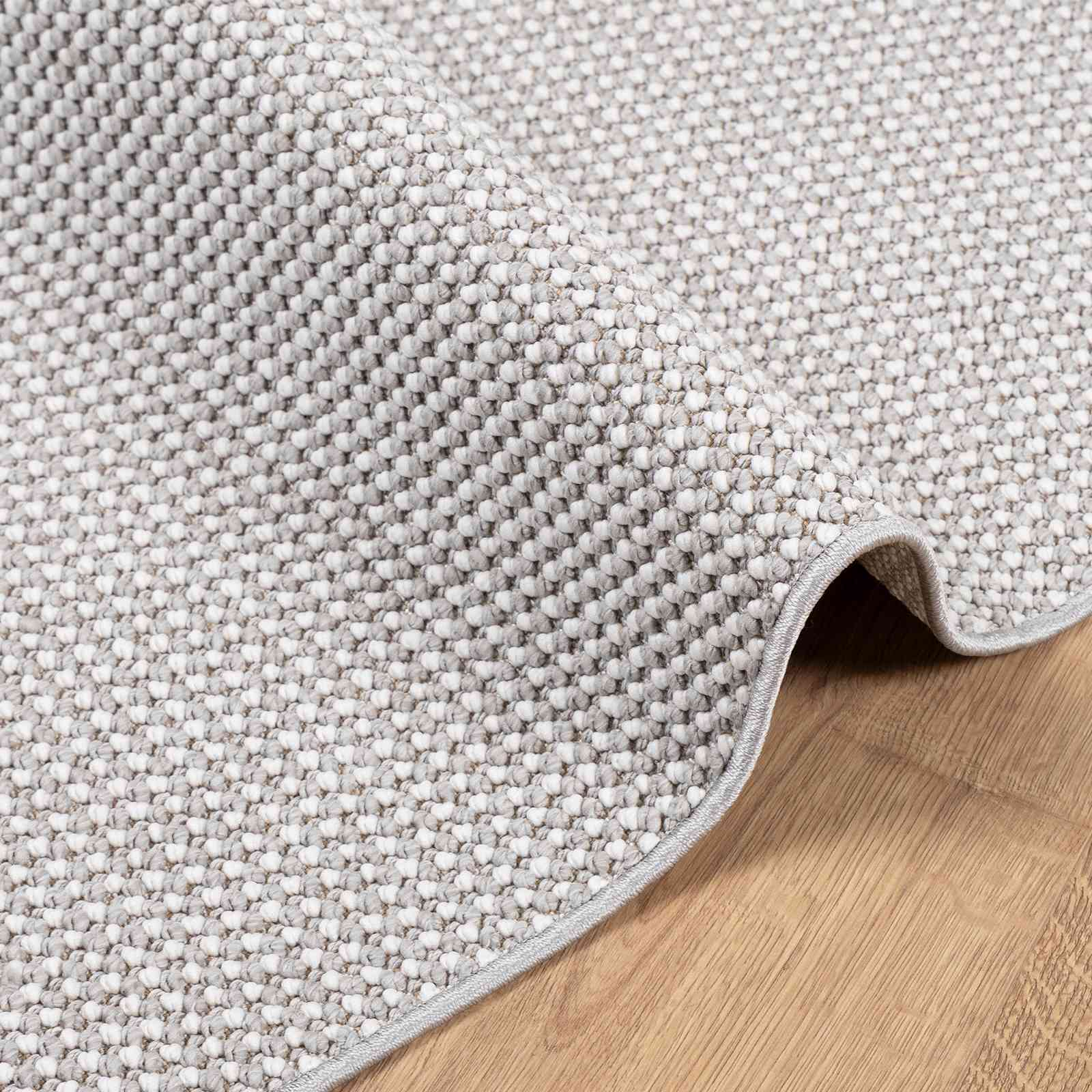 Tapetes de área lugo creme e cinza 200 x 200 cm poliéster