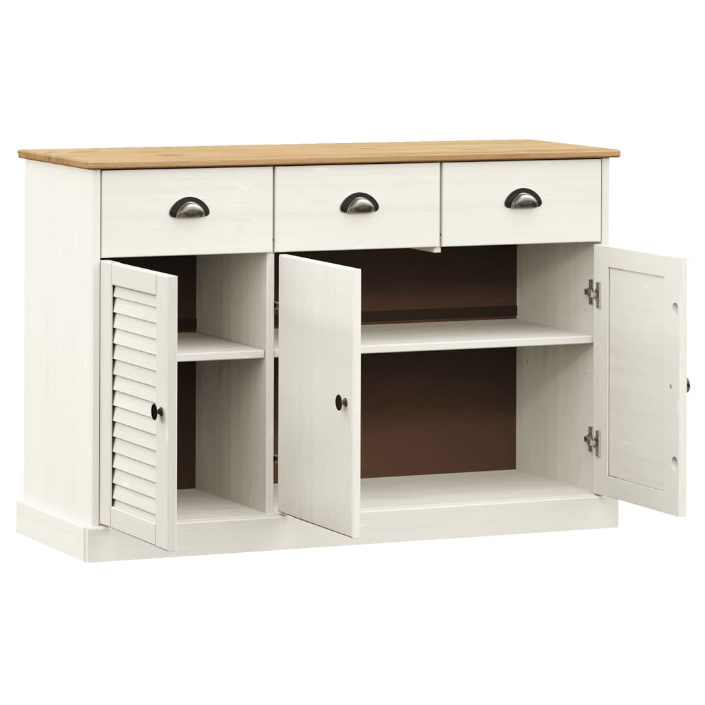 Aparador com gavetas vigo 113x40x75 cm pinho maciço branco