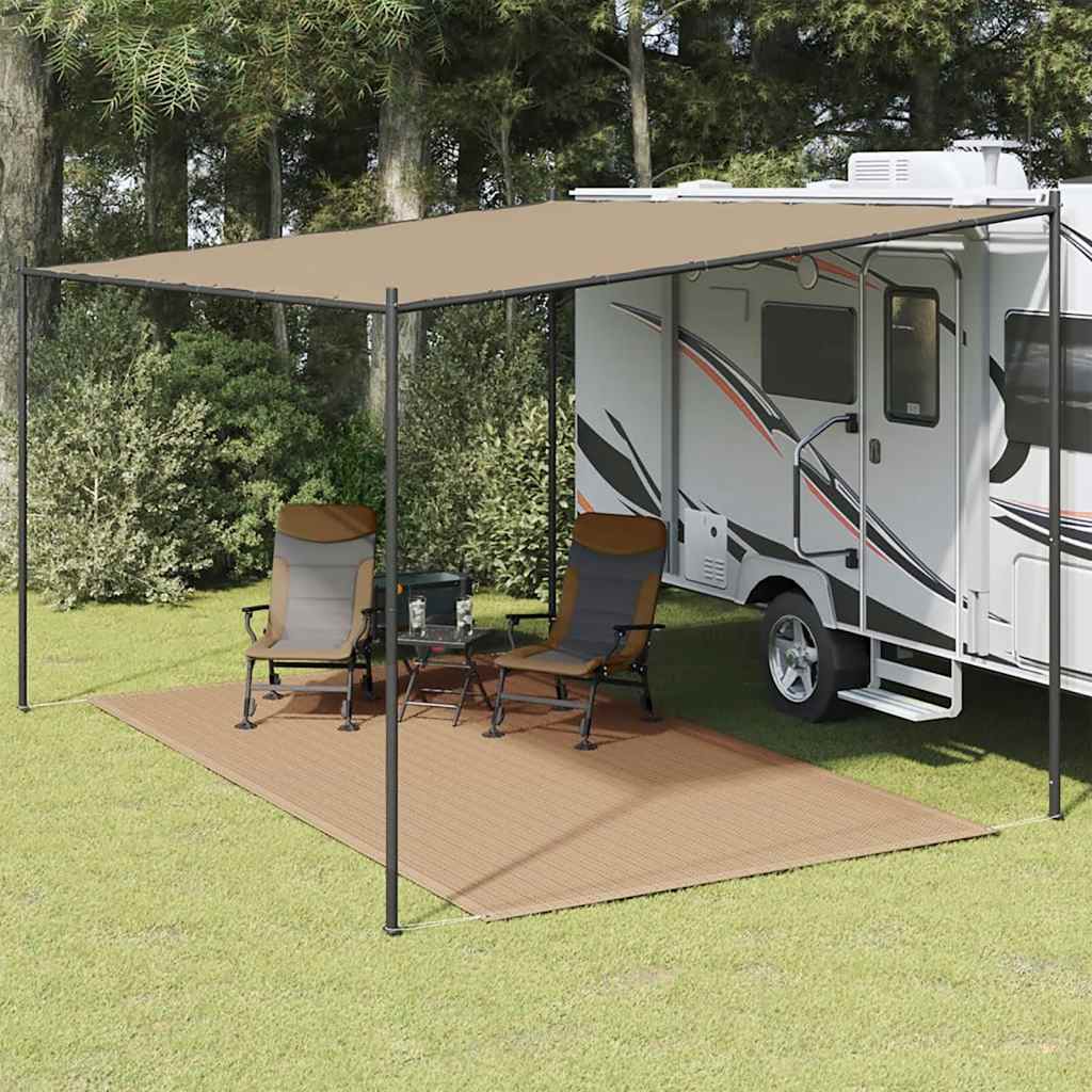 Tapete de campismo para tenda 250x400 cm cinzento-acastanhado