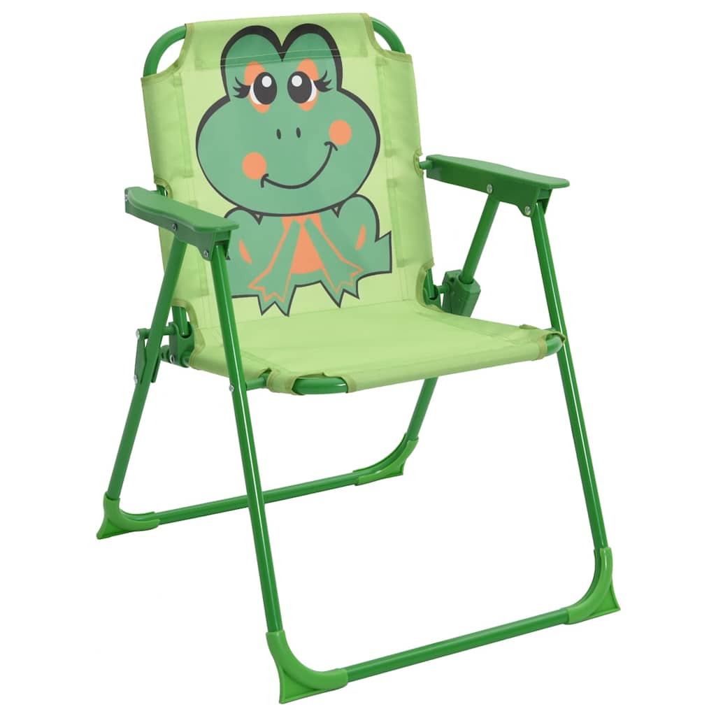 3 Pcs conjunto bistrô de jardim infantil c/ guarda-sol verde