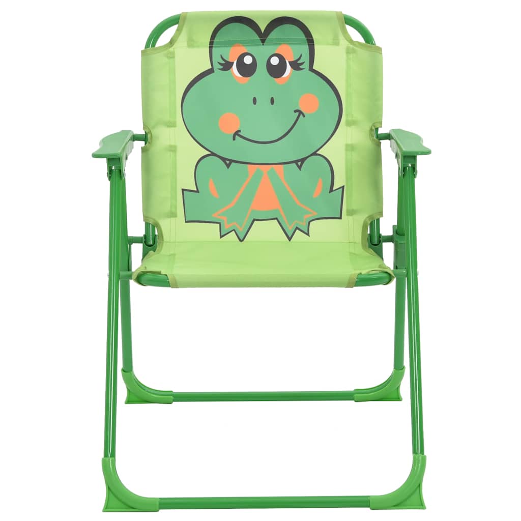 3 Pcs conjunto bistrô de jardim infantil c/ guarda-sol verde
