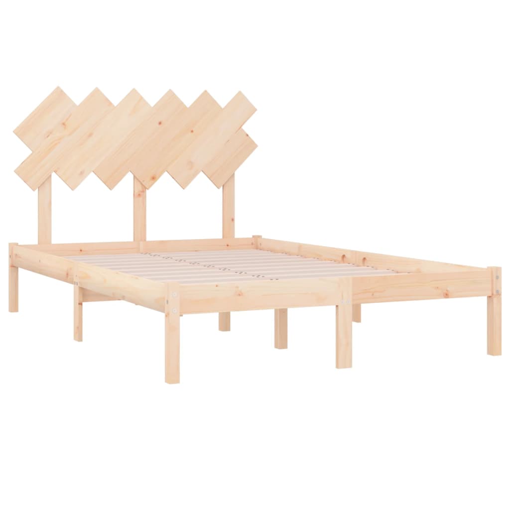 Estrutura de cama pequena casal 120x190 cm pinho maciço