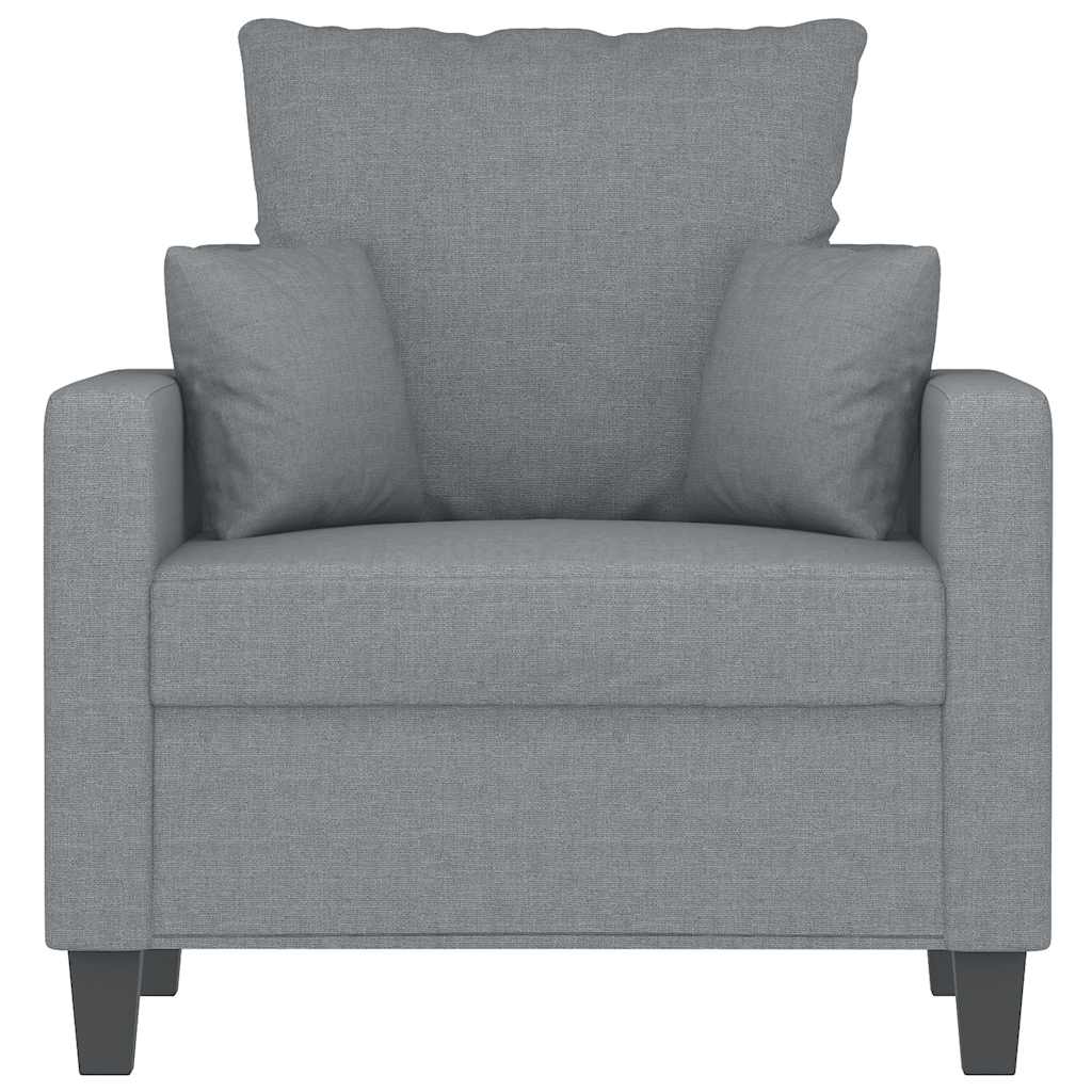 Poltrona tecido 60 cm cinzento-claro