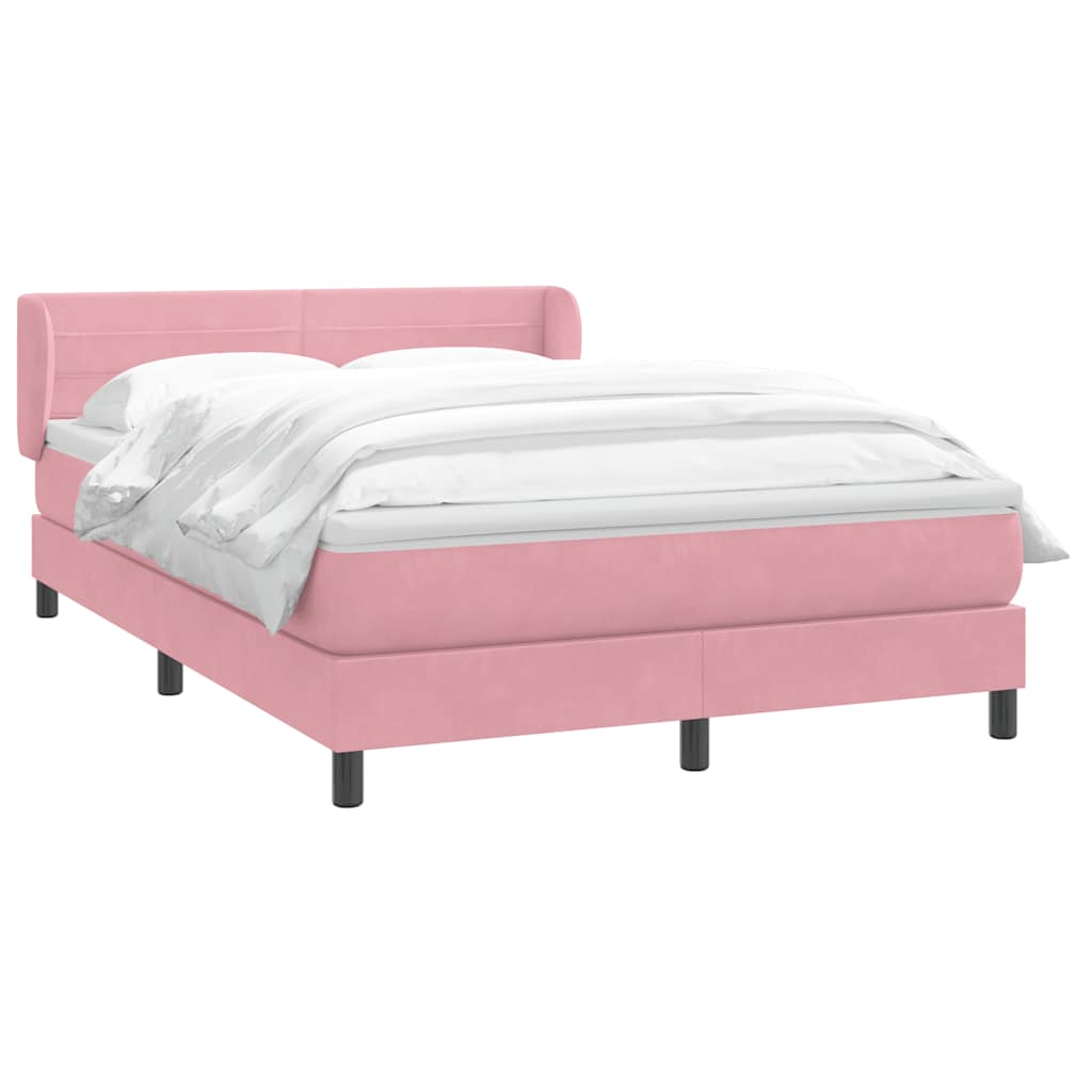 Cama com molas/colchão 140x220 cm veludo rosa