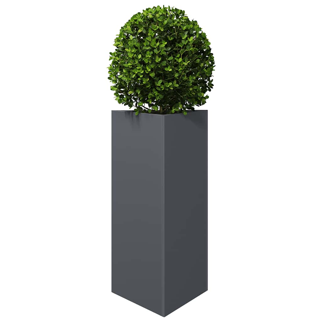 Vaso/floreira de jardim triangular 40x34,5x75 cm aço antracite
