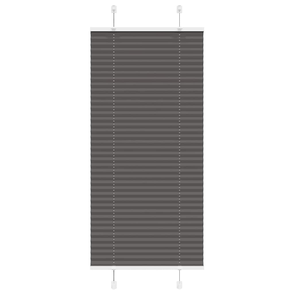 Preto plissada cega 55x150 cm largura tecido 54,4 cm poliéster