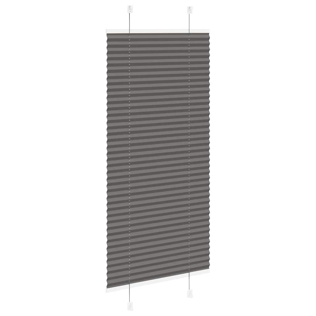 Preto plissada cega 55x150 cm largura tecido 54,4 cm poliéster