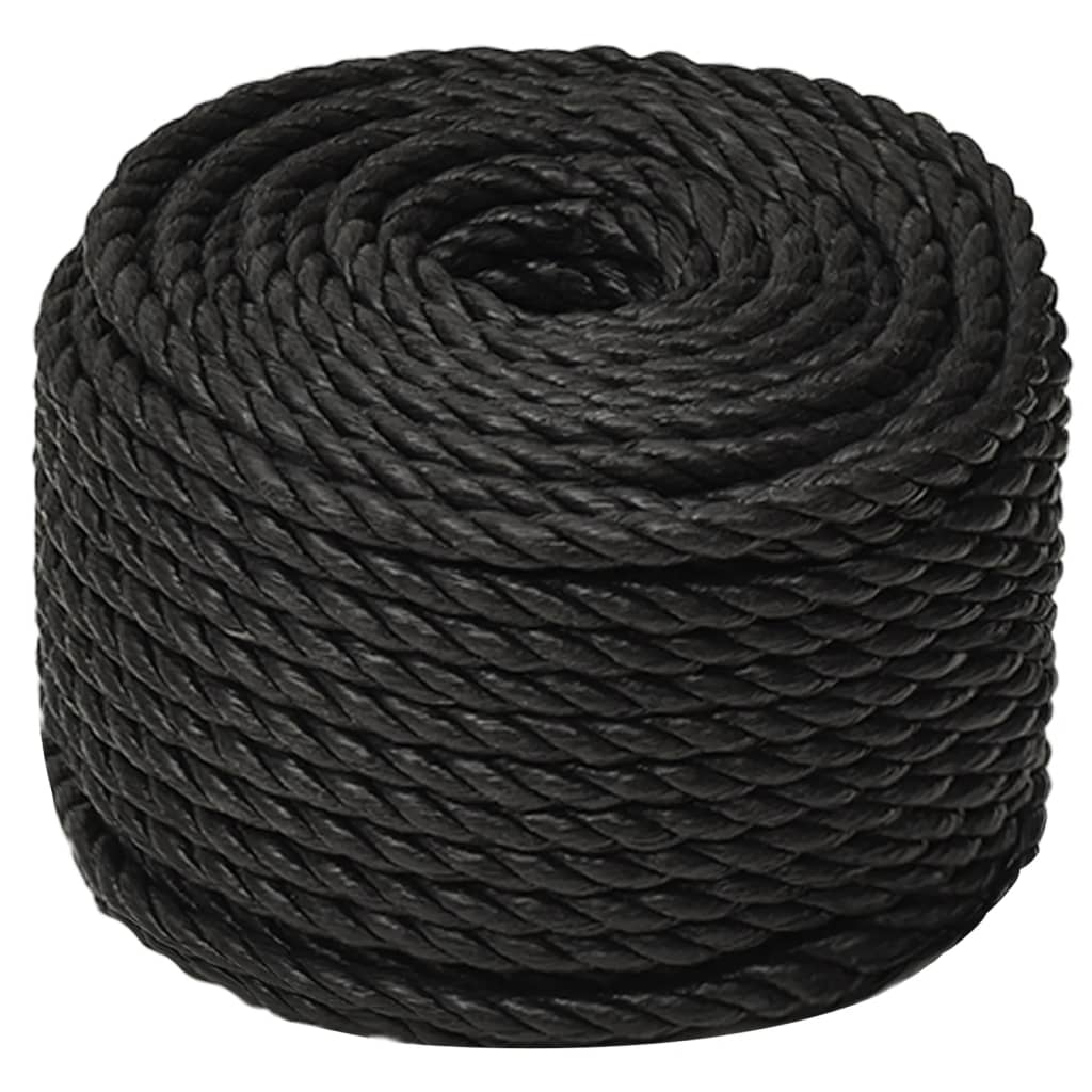 Corda de trabalho 10 mm 100 m poliéster preto