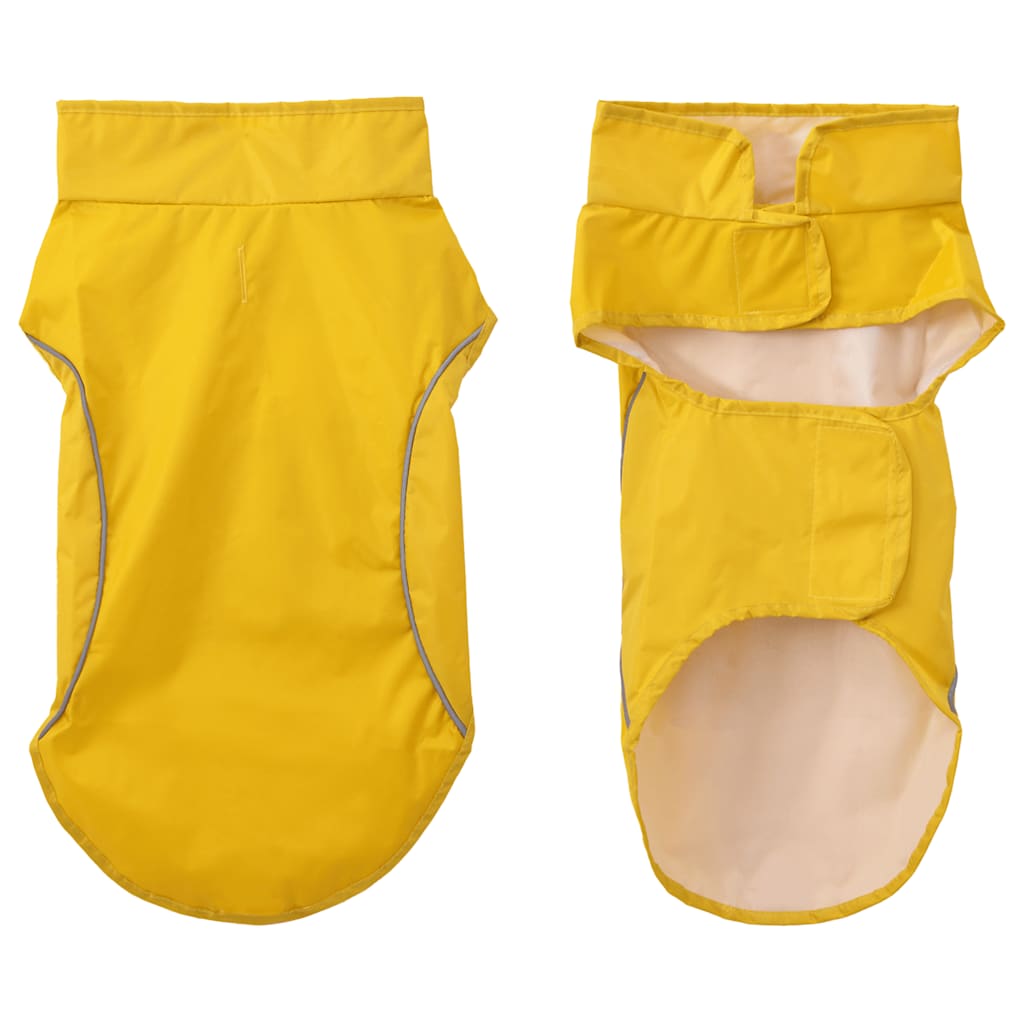 Capa de chuva para cães com tiras reflectoras amarelo xxs