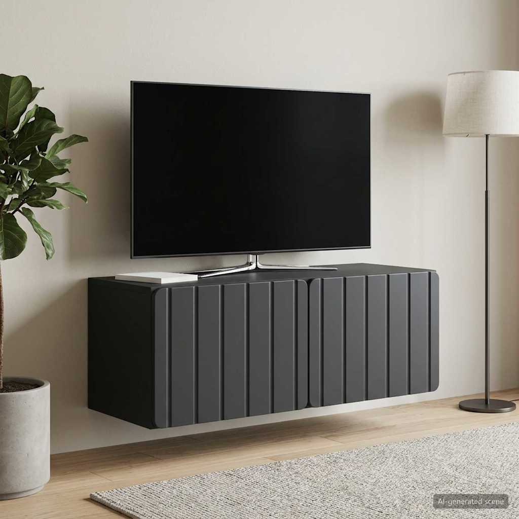 Gabinete de TV de parede 78,5 x 31 x 30 cm preto