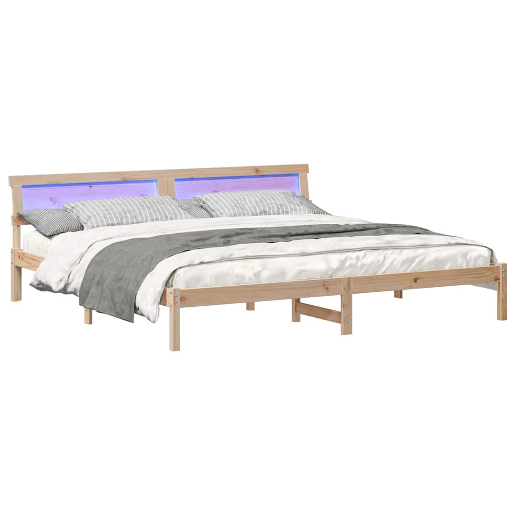 Estrutura da cama com cabeceira castanho 180 x 200 cm