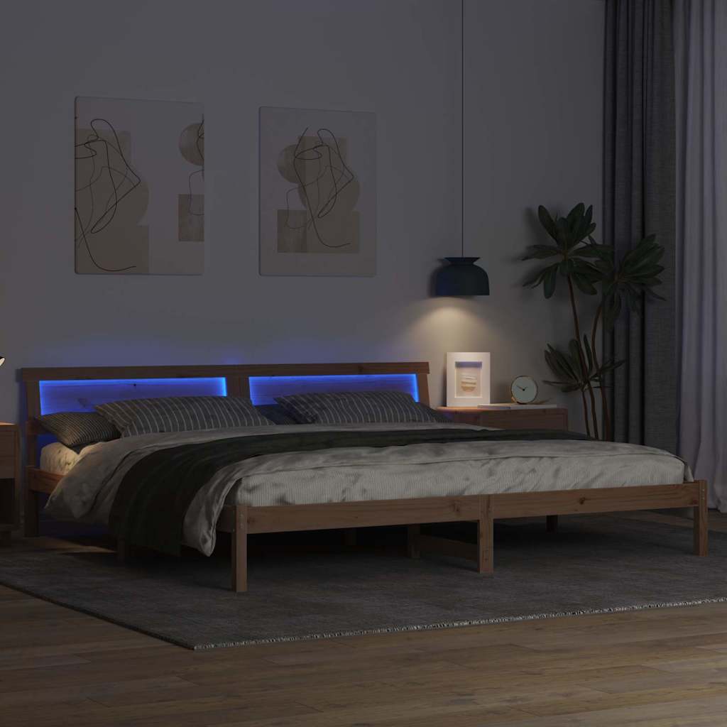 Estrutura da cama com cabeceira castanho 180 x 200 cm