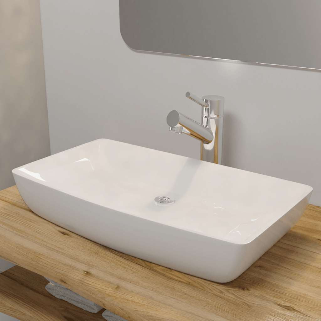 Cuvete cerâmica de luxo retangular branca 71 x 39 cm