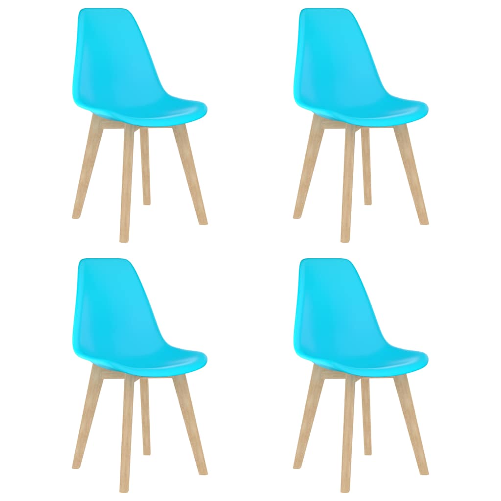 Cadeiras de jantar 4 pcs plástico azul