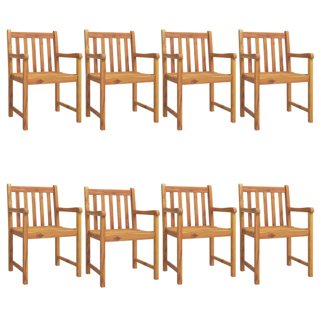 Cadeiras de jardim 8 pcs 56x55,5x90 cm madeira de acácia maciça