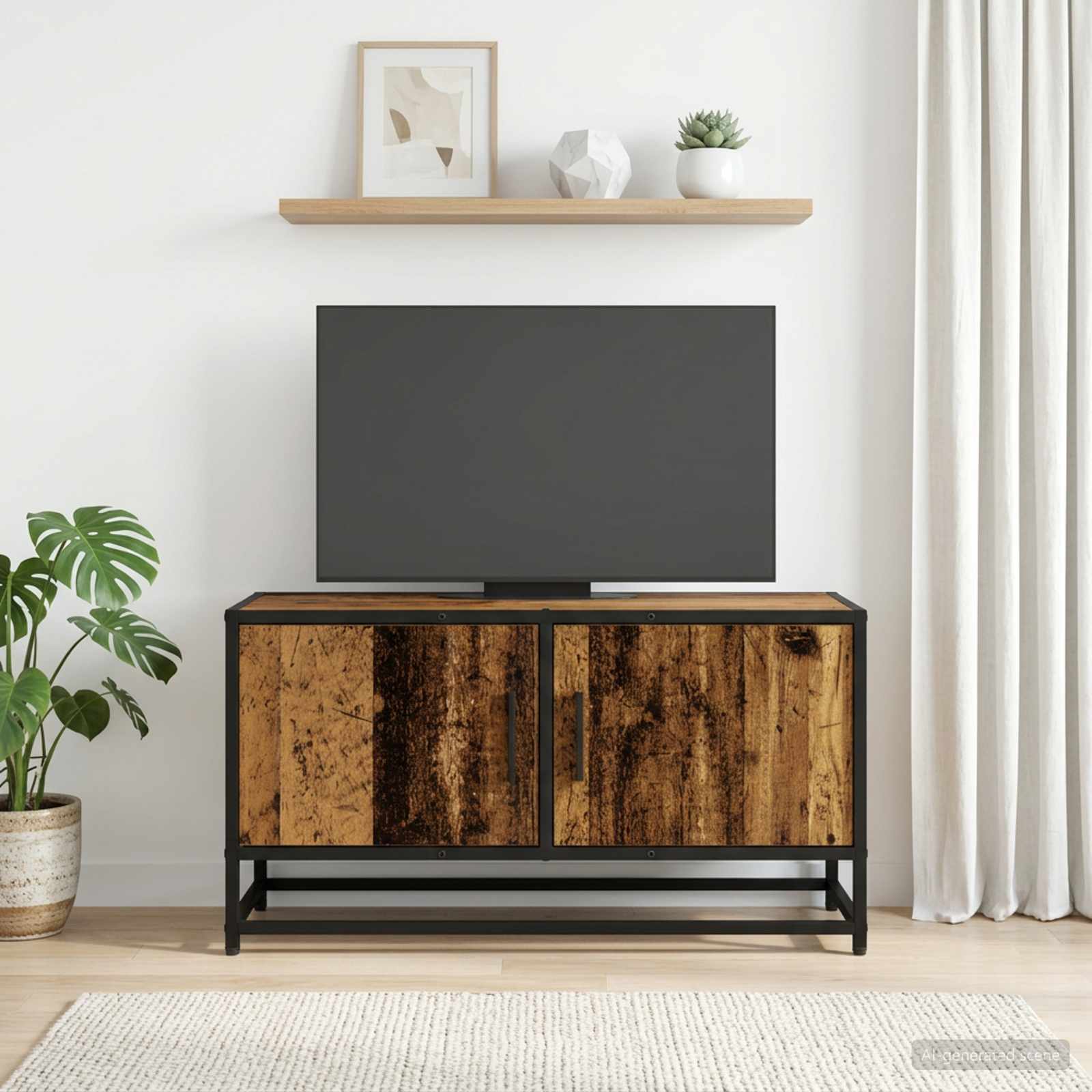 Gabinete para TV 80 x 34,5 x 40 cm madeira antiga