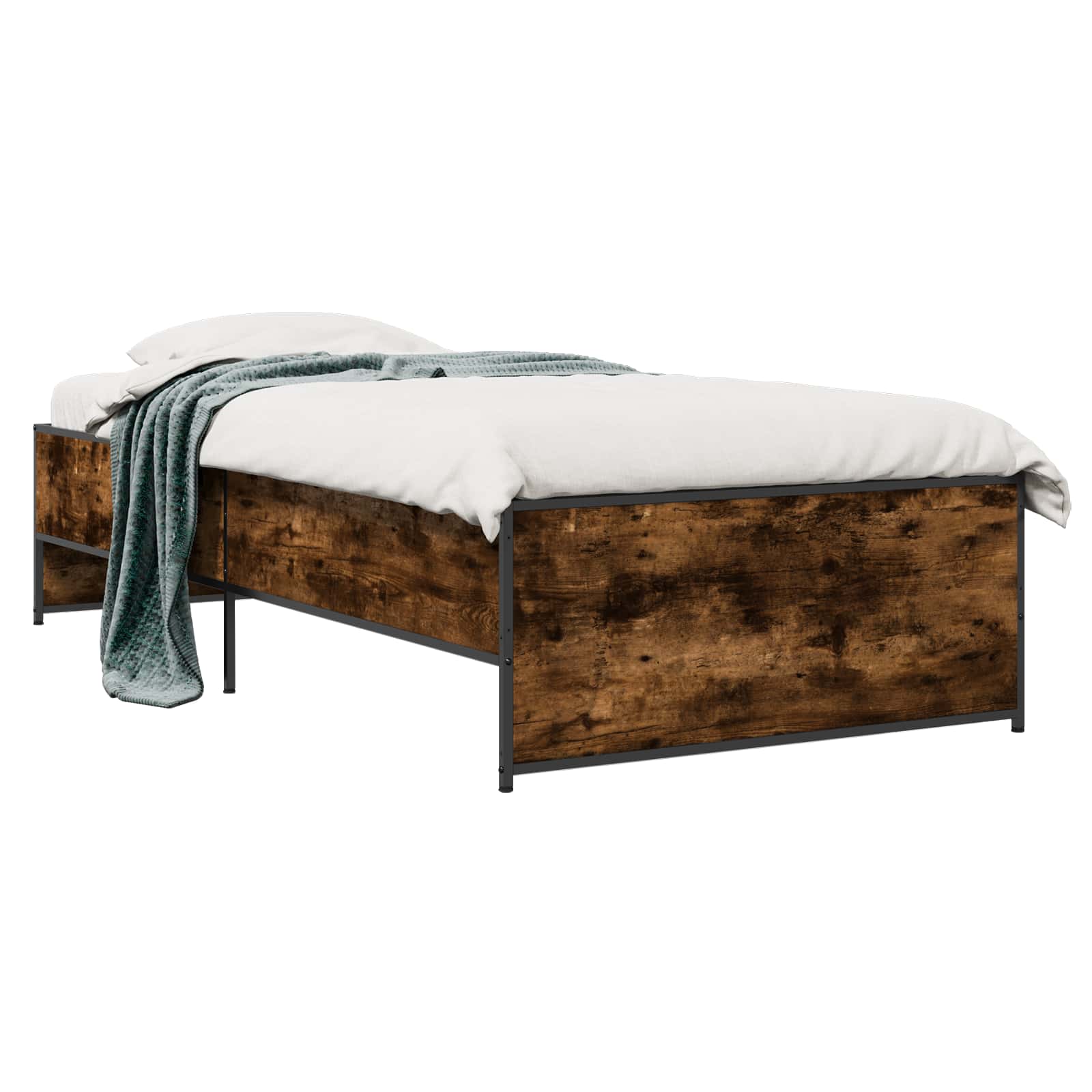 Estrutura da cama carvalho fumado 80 x 200 cm