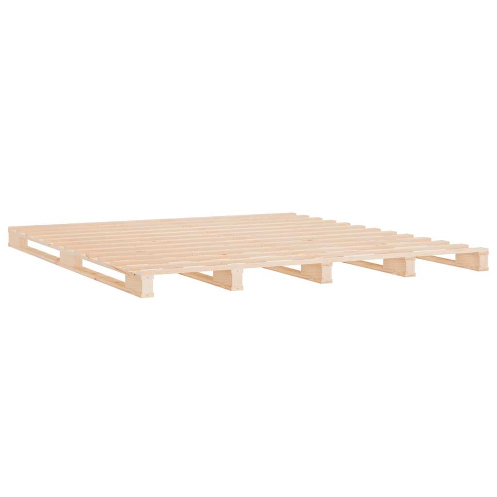 Cama de paletes pequena de casal 120x190cm madeira pinho maciça