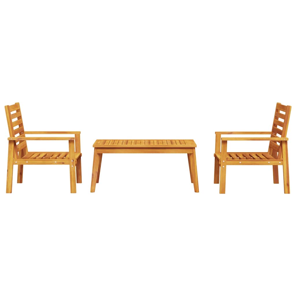 3 Pcs conjunto lounge de jardim madeira de acácia maciça