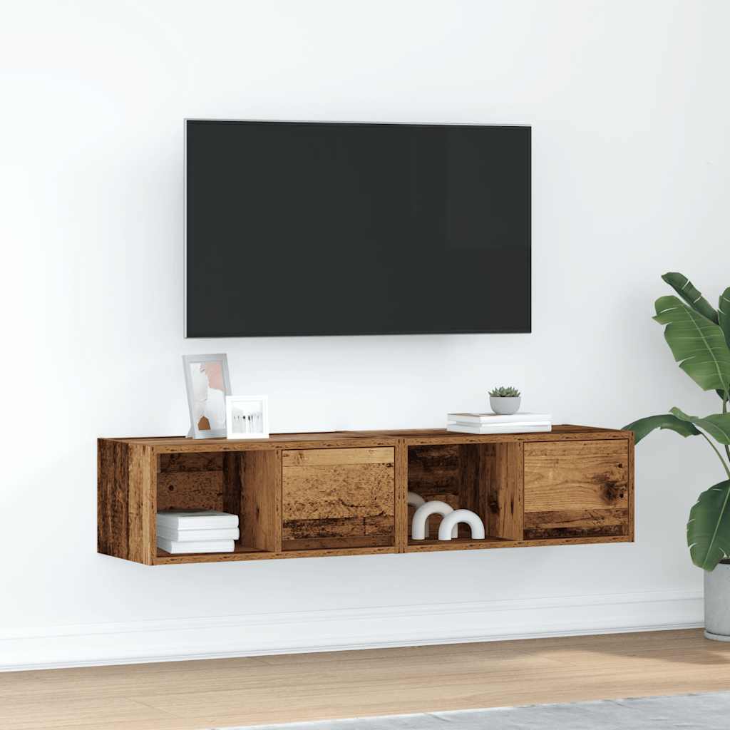 Móveis TV 2 peças madeira velha 60x31x25,5cm madeira trabalhada