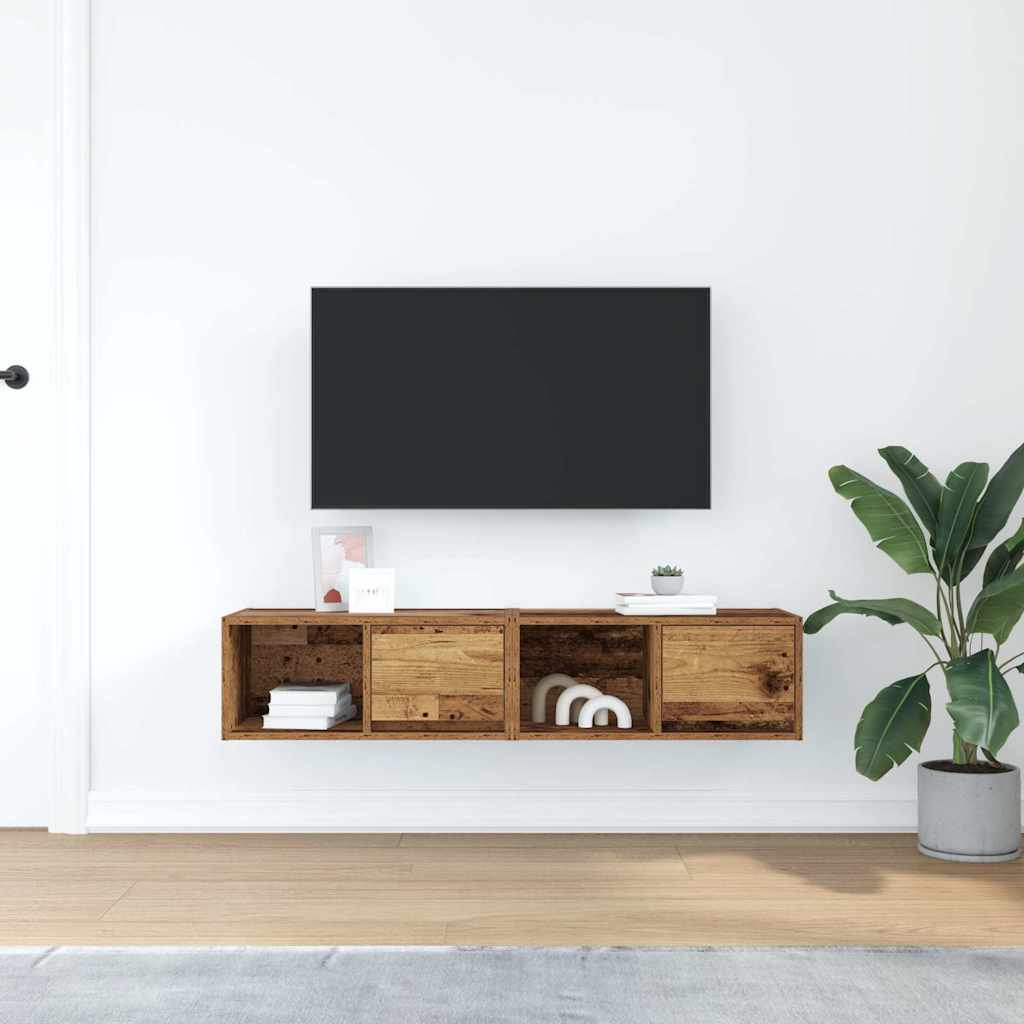 Móveis TV 2 peças madeira velha 60x31x25,5cm madeira trabalhada