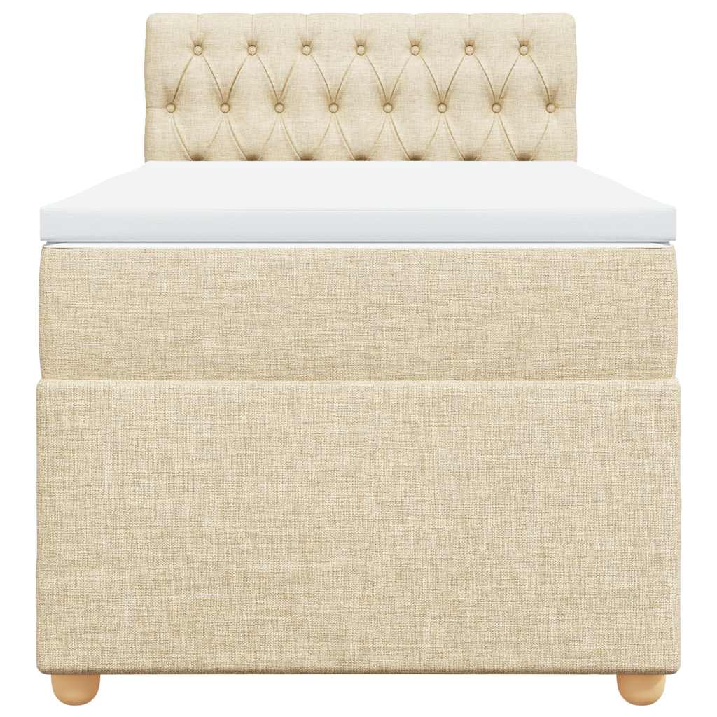 Cama com molas/colchão 80x200 cm tecido cor crème