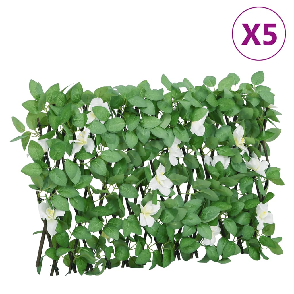 Treliça de hera artificial extensível 5 pcs 180x30 cm verde
