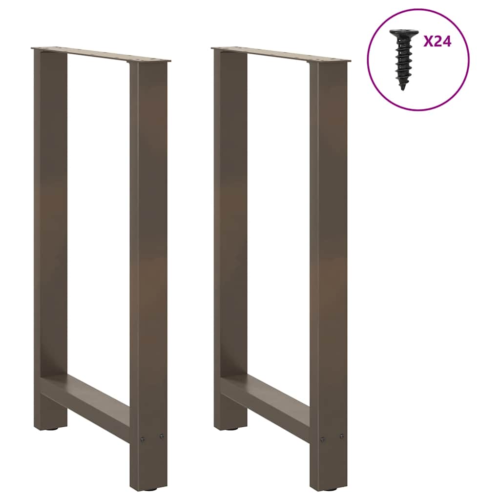Pés de mesa de bar em aço natural, 2 peças, 60x(100-101) cm, aço