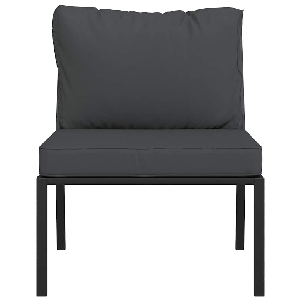 Cadeiras de jardim c/ almofadões cinzentos 2 pcs 60x74x79cm aço