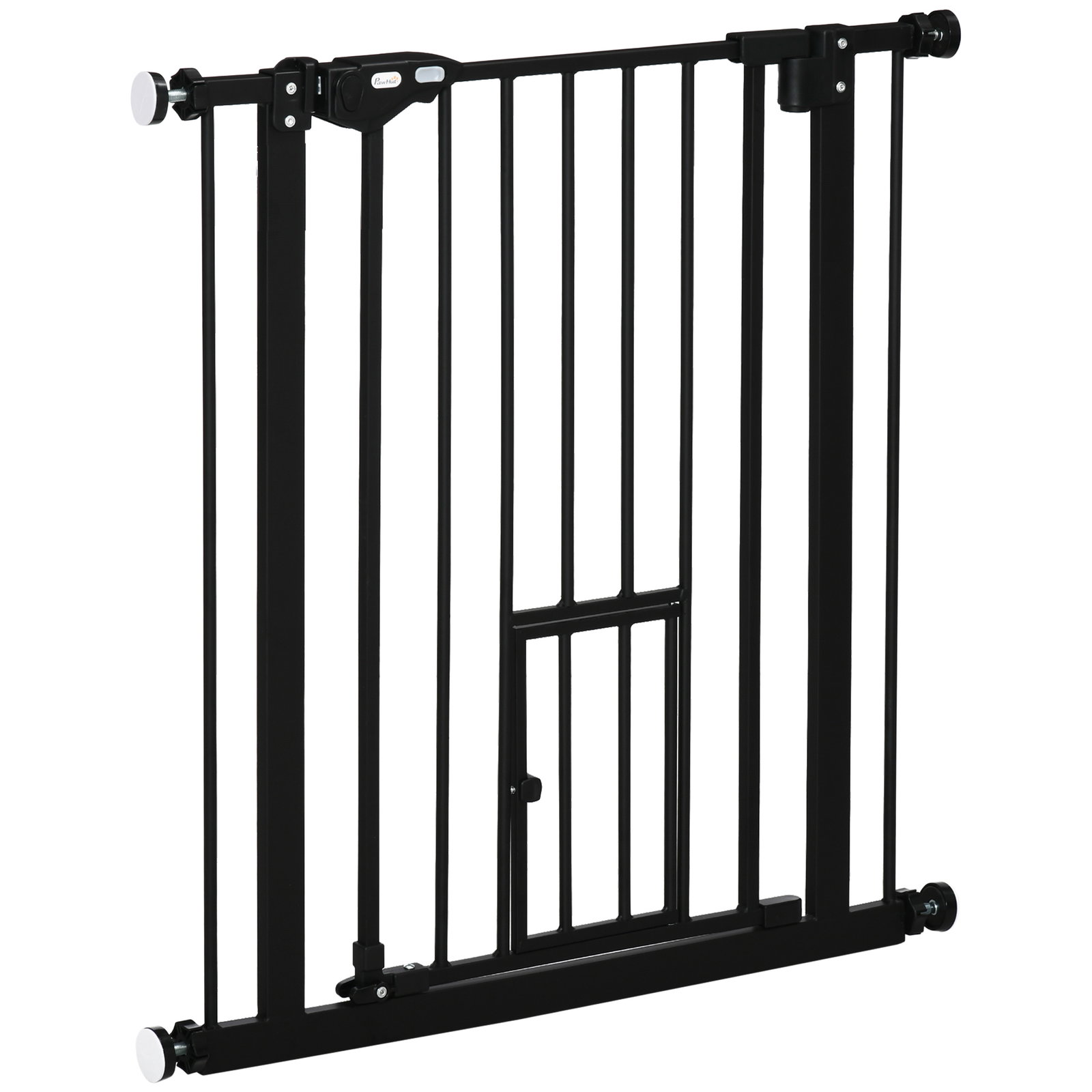 Barreira de Segurança para Animais de Estimação 74-80cm com Porta com Fechamento Automático e Sistema de Duplo Bloqueio Altura 7