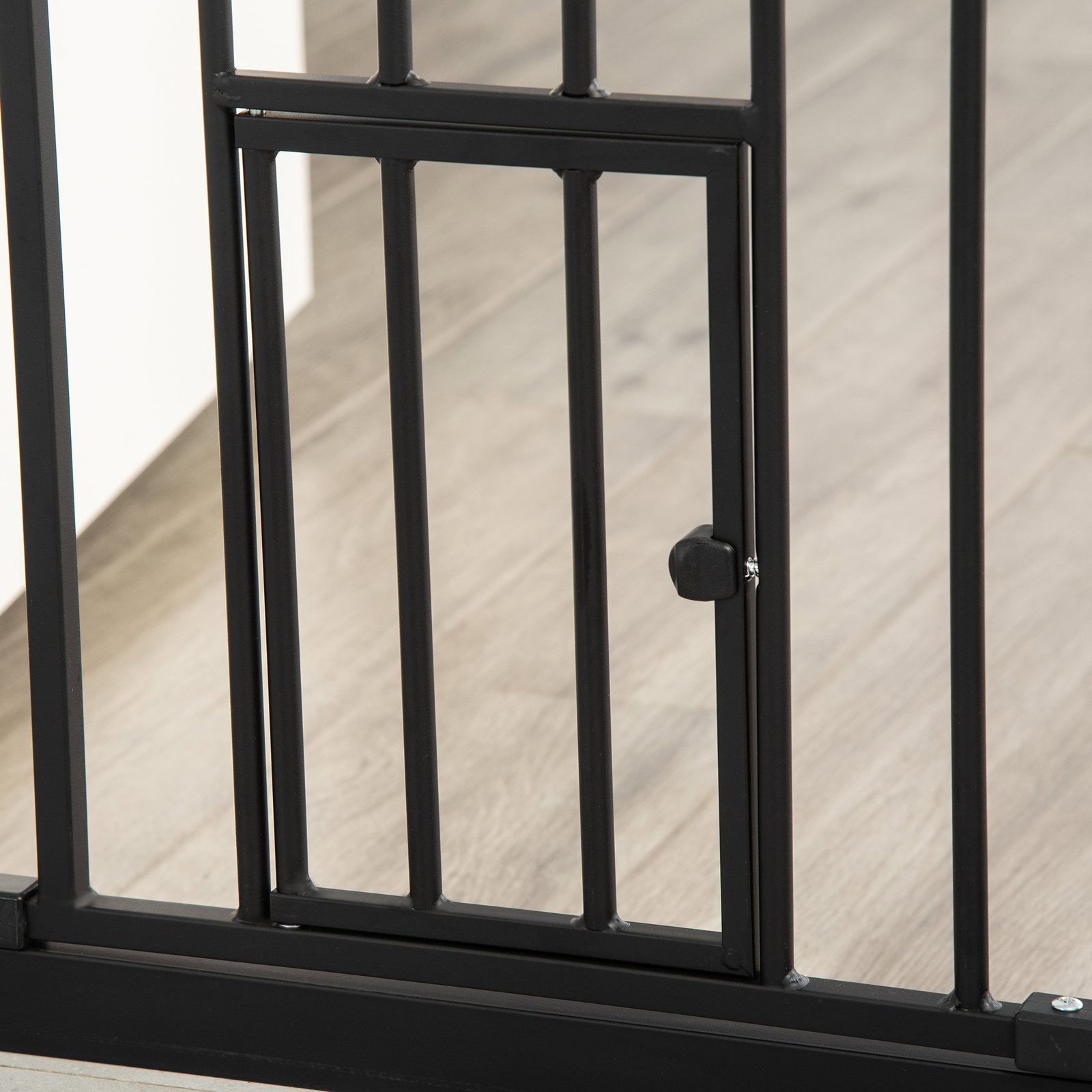 Barreira de Segurança para Animais de Estimação 74-80cm com Porta com Fechamento Automático e Sistema de Duplo Bloqueio Altura 7