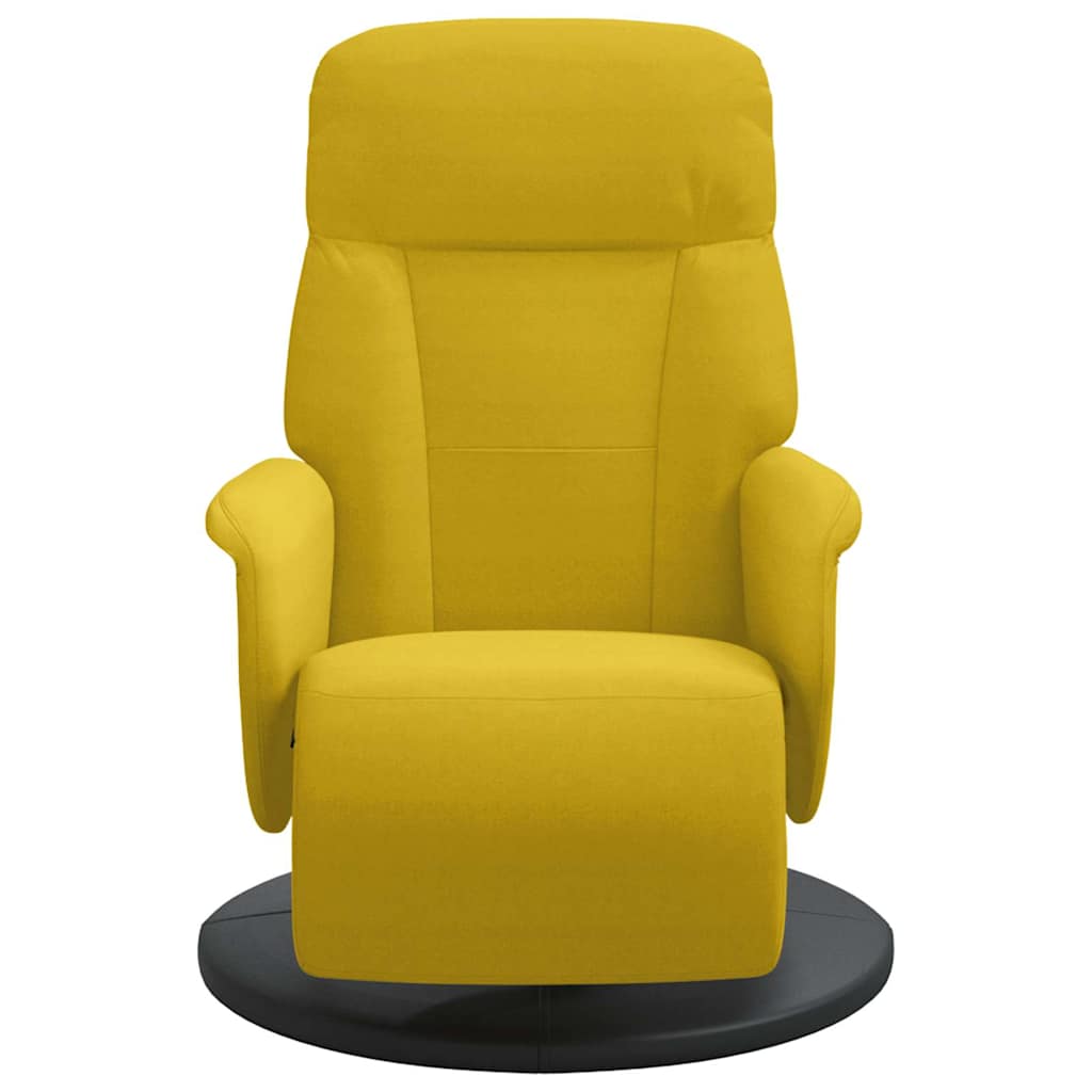 Cadeirão reclinável com apoio de pés veludo amarelo