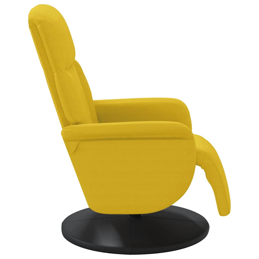 Cadeirão reclinável com apoio de pés veludo amarelo